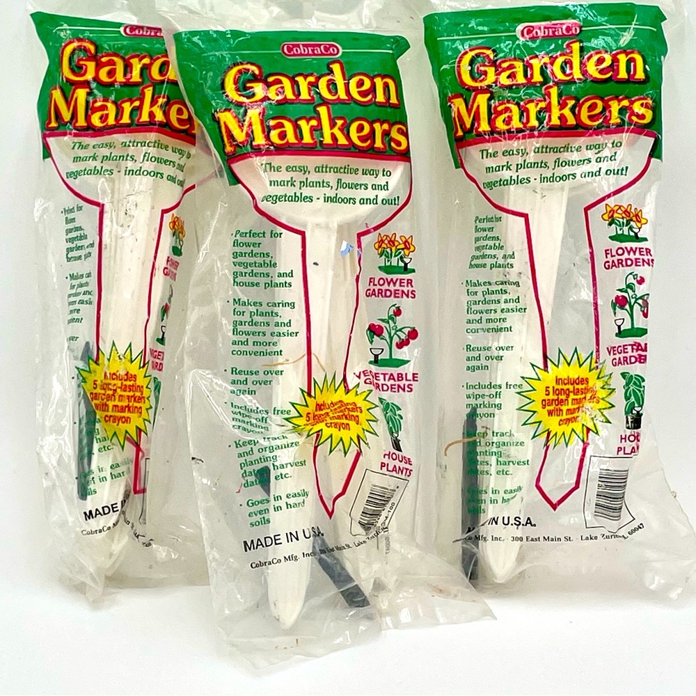 Tall Plastic Gardening Marker Label Stakes New Old Stock 15 Pieces White USA